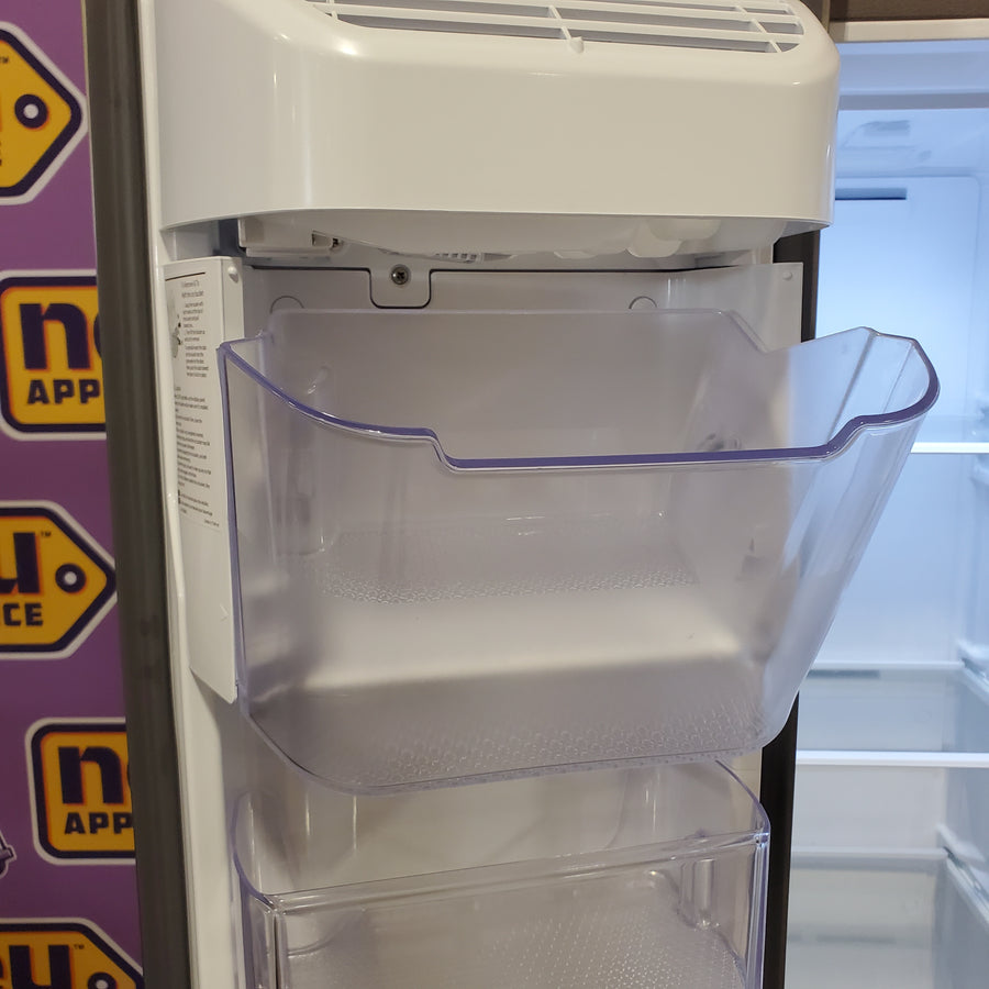 Samsung Bespoke AI 23-cu ft Counter-Depth 36-in Wide Side-by-Side Refrigerator Smart Compatible with Ice Maker with Ice Dispenser in Fingerprint Resistant Stainless Steel RS23A500ASR - Scratch & Dent (Minor)
