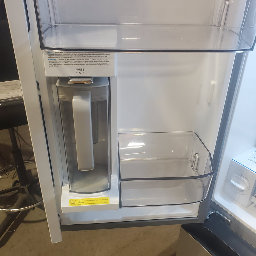 Midea Counter-Depth PLUS 26.5-cu ft 3 -Door 36-in Wide French Door Refrigerator with Dual Ice Maker ENERGY STAR Certified in Stainless Steel MRF27I6BST - Scratch & Dent (Major)