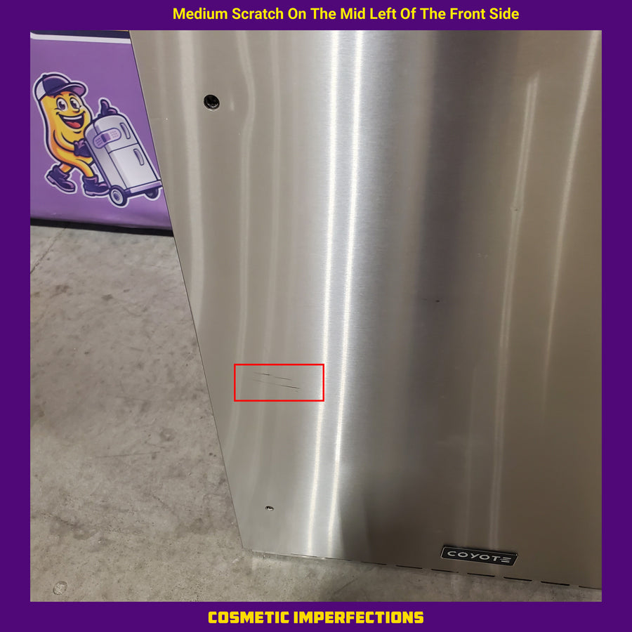 Coyote 24 Inch 5.1 Cu. Ft. Outdoor Rated Built-In Refrigerator C124R-S - Scratch & Dent (Moderate)