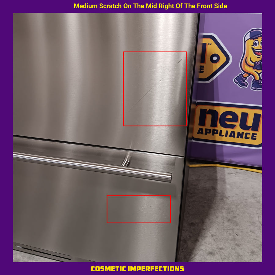 Elica 24 Inch Panel Ready Built-In/Freestanding Undercounter Double-Drawer Refrigerator with 4.7 Cu. Ft. Capacity, 115 Total Can Capacity, and 39 dBA EBD51SS1 - Scratch & Dent (Minor)