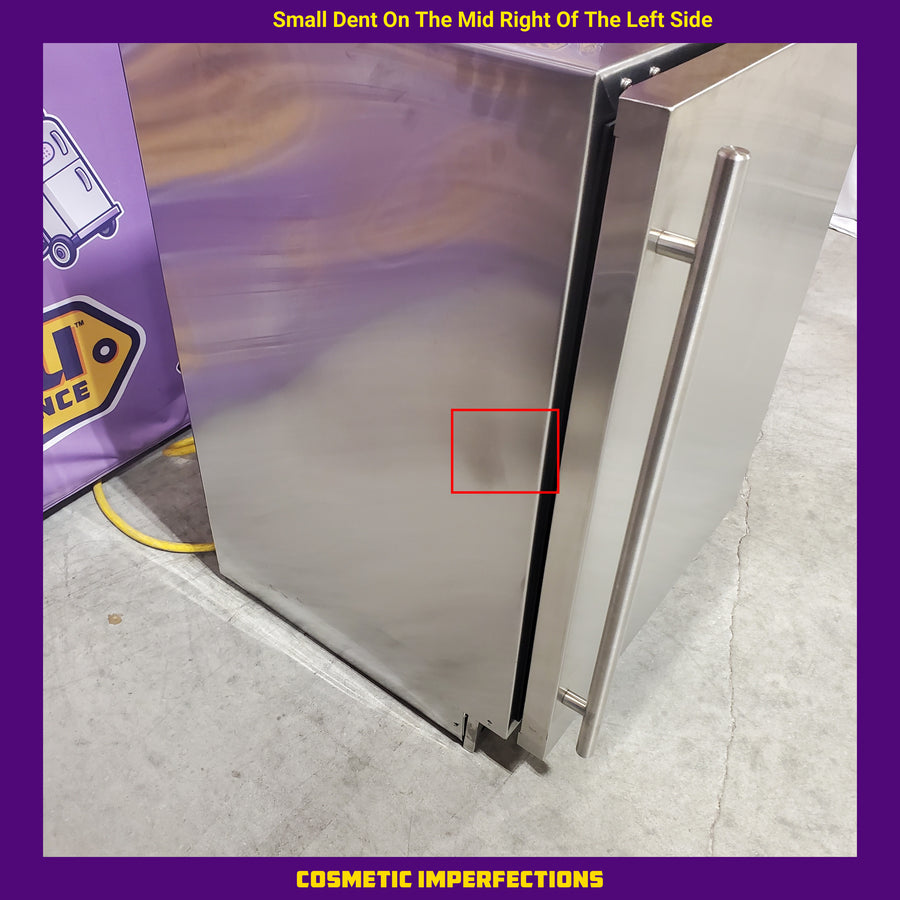 U-Line 24 Inch Undercounter Refrigerator with 5.2 cu. ft. Capacity, 94-Bottle Capacity, 148-Can Capacity, LED Lighting, Digital Touch Pad Control, Convection Cooling, and Reversible Soft Close Door UHRE524SS81A - Scratch & Dent (Minor)