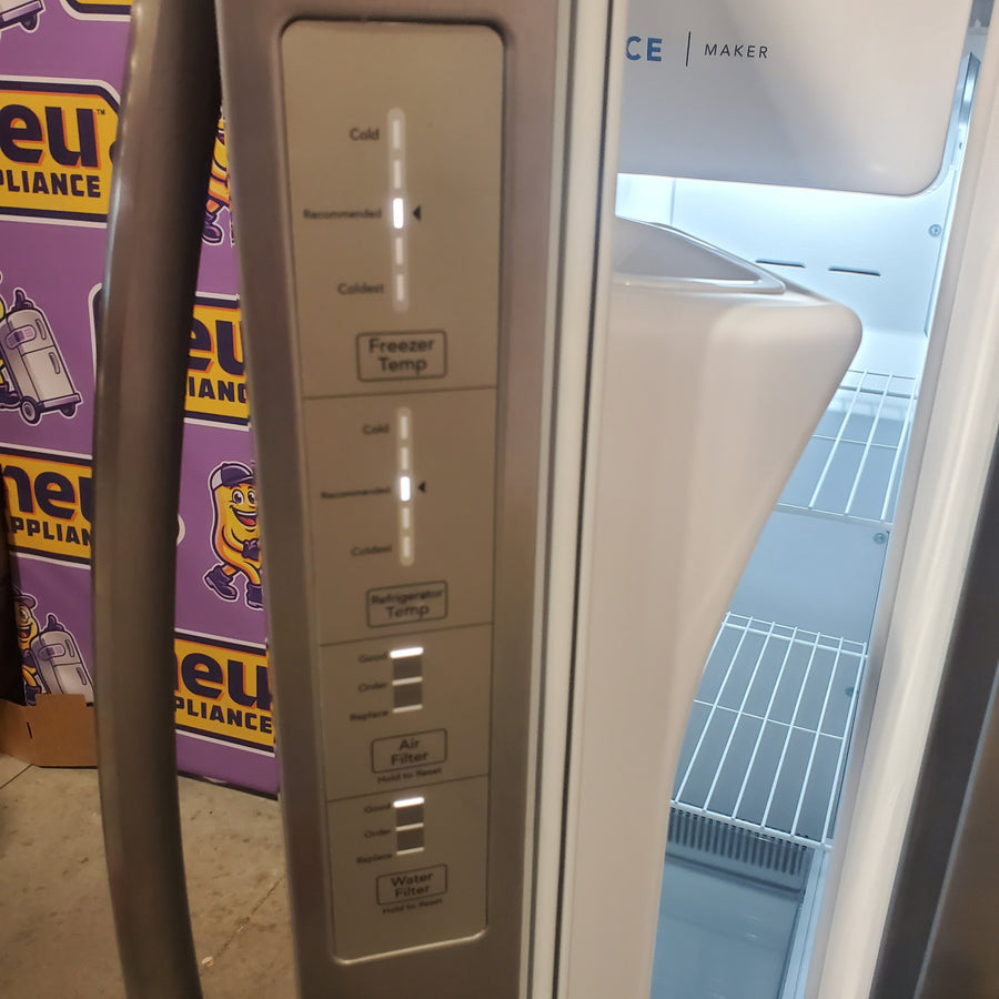 Frigidaire 25.6-cu ft ENERGY STAR Side-by-Side Refrigerator with Ice Maker in Fingerprint Resistant Stainless Steel FRSS26L3AF - Scratch & Dent (Minor)