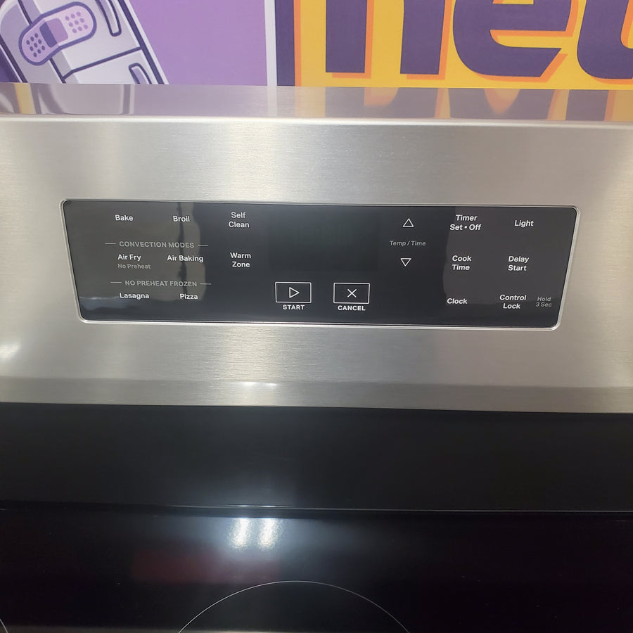 Whirlpool Energy Star Electric Range with Air Cooking Technology, No Preheat Air Fry, Air Baking and Self Clean 22221442 - WFES5030RZ - Open Box