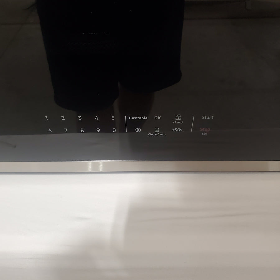 Samsung Bespoke 2.1 Cu. Ft. Over-the-Range Microwave with Sensor Cooking and Edge to Edge Glass Display in Stainless Steel ME21DG6500SR - Scratch & Dent (Major()