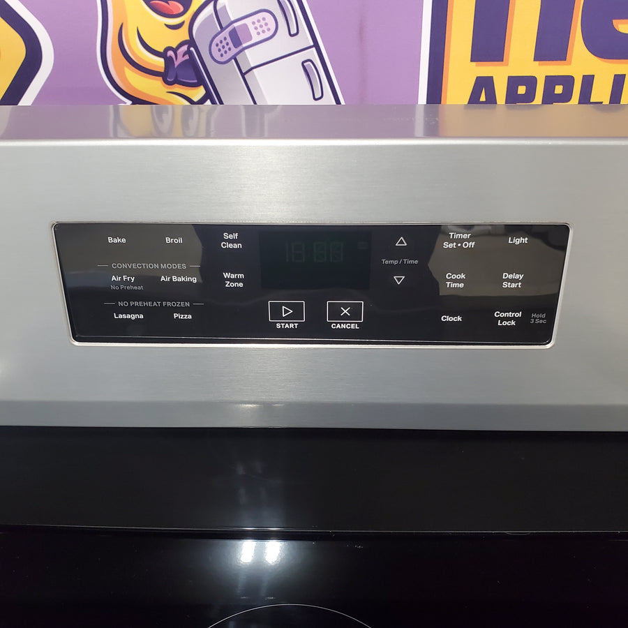 Whirlpool Energy Star Electric Range with Air Cooking Technology, No Preheat Air Fry, Air Baking and Self Clean WFES5030RZ - Open Box