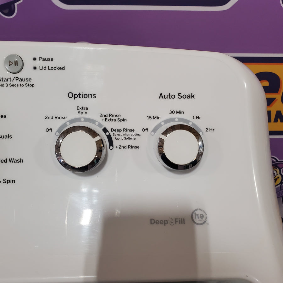 GE White Top Load 4.2 Cu. Ft. Washer with Stainless Steel Basket and Dual Action Agitator GTW460ASJWW - Certified Refurbished