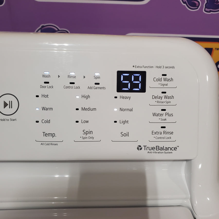LG White Top Load 5.0 Cu. Ft. Mega Capacity Washer with TurboDrum Technology WT7150CW - Certified Refurbished