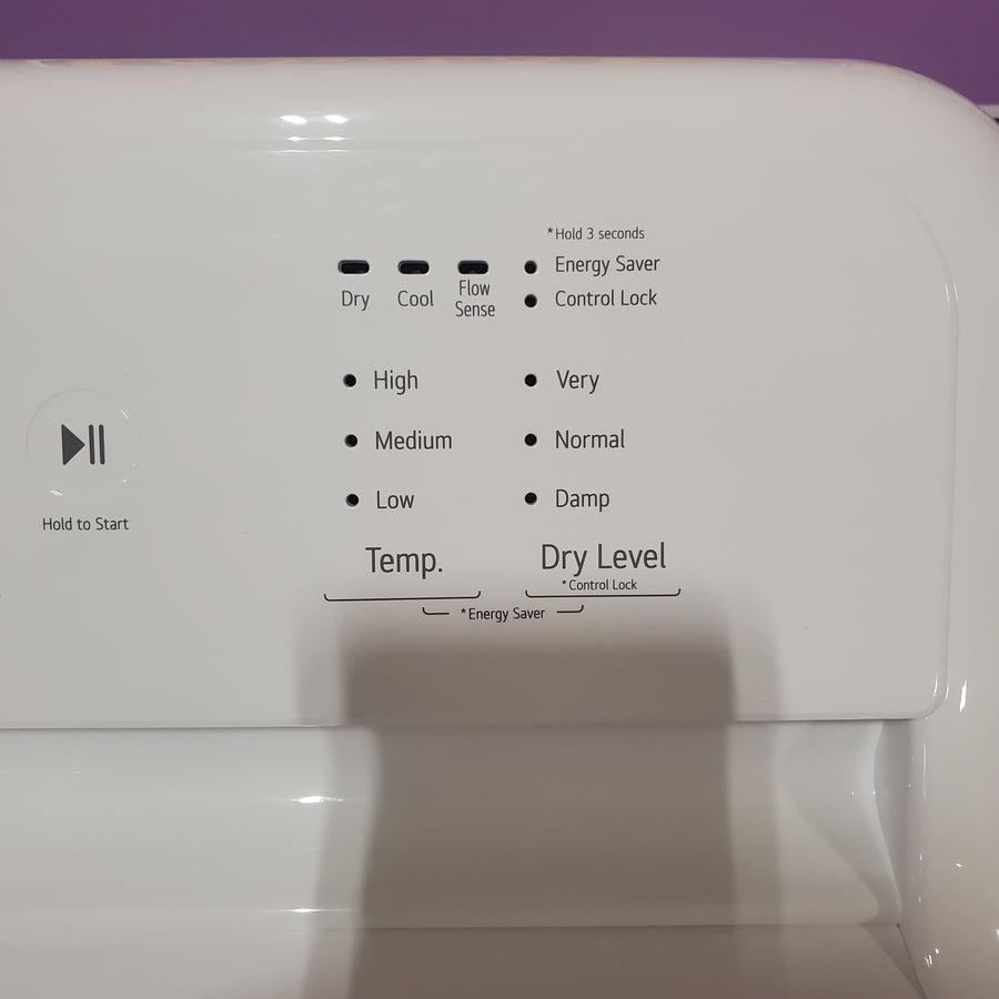 LG 7.3 Cu. Ft. Electric Rear Control Ultra Large Capacity Dryer in White with Sensor Dry DLE6100W - Open Box
