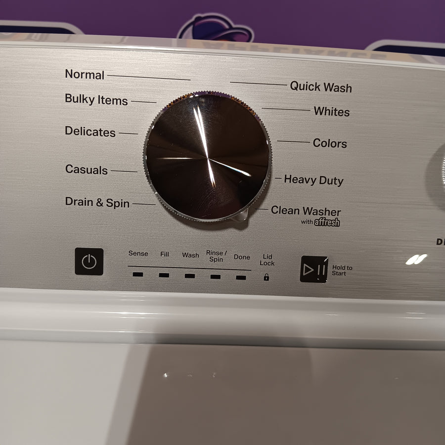 Maytag 4.5 cu. ft. Capacity Top Load Washer with Power™ Agitator and Deep Fill MVW4505MW - Scratch & Dent (Minor) and Maytag 7.0 cu. ft. Capacity Top Load Electric Wrinkle Prevent Dryer 16284 - MED4500MW - Open Box