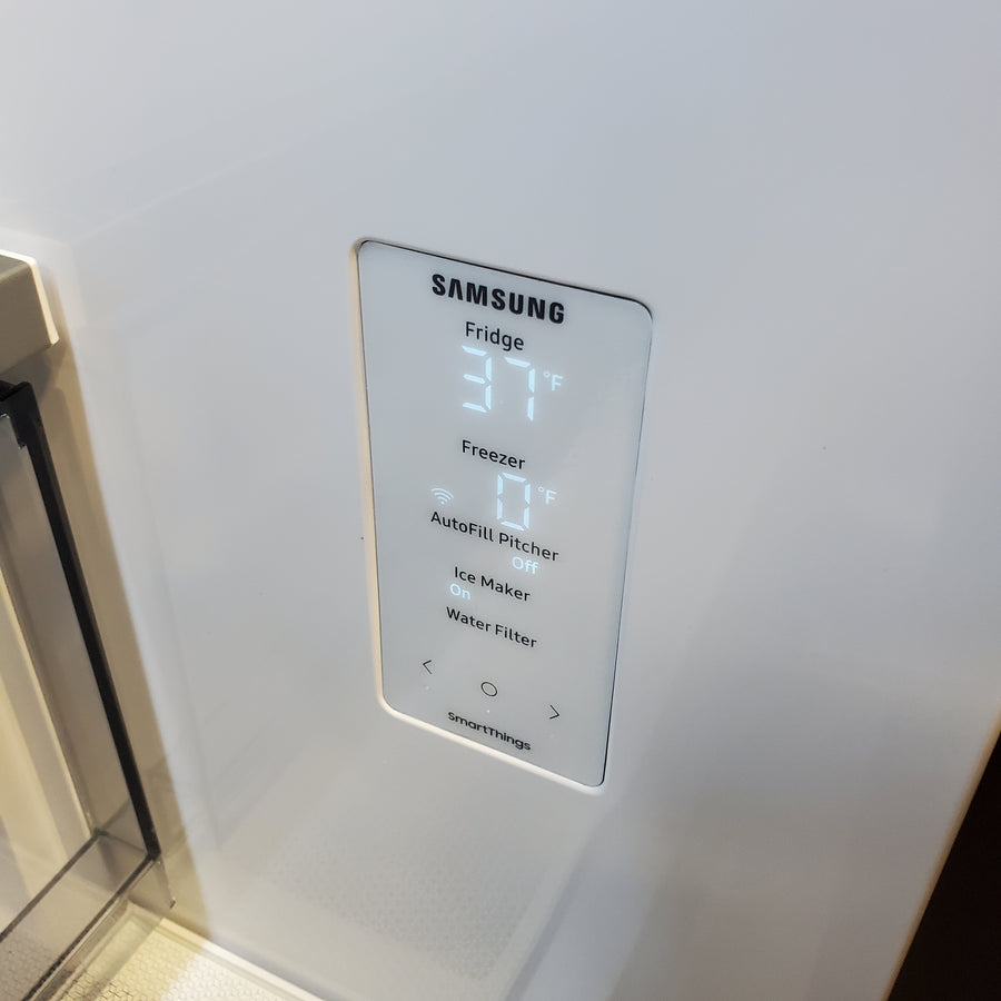 Samsung Bespoke Stainless Steel 3 Door French Door 30 Cu. Ft. Refrigerator with Beverage Center RF30BB660012 - Scratch & Dent (Minor)