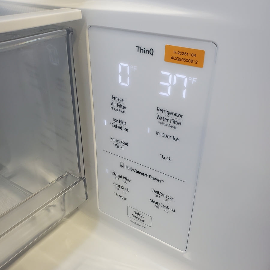 LG 29 cu. ft. Smart Standard-Depth MAX™ 4-Door French Door Refrigerator with Full-Convert Drawer™ in Print Proof Stainless Steel LF29H8330S - Scratch & Dent (Moderate)
