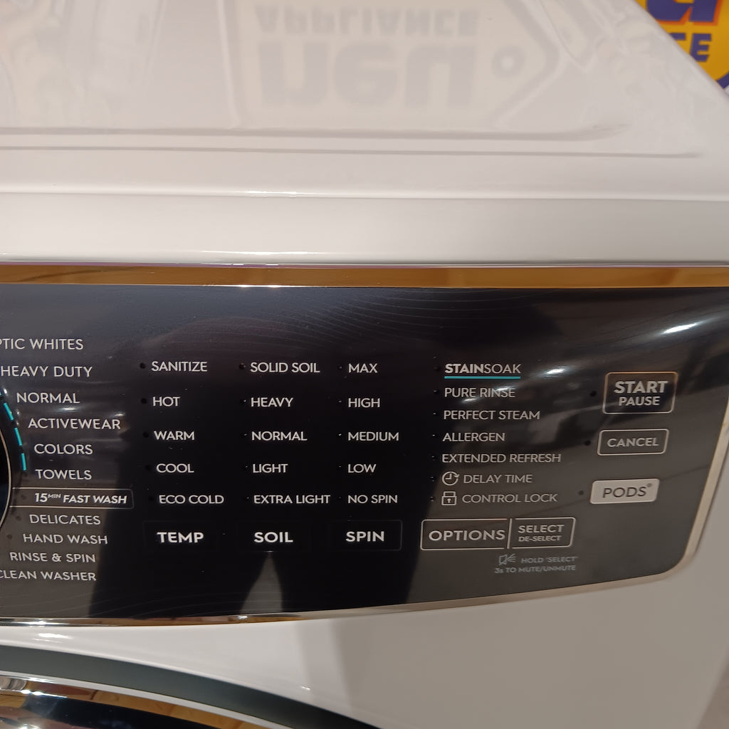 Electrolux 4.5 Cu.Ft. Stackable Front Load Washer with Steam and SmartBoost Wash System ELFW7637AW  - Open Box and Electrolux 8.0 Cu. Ft. Front Load Perfect Steam™ Gas Dryer with LuxCare® Dry and Instant Refresh 16270 - ELFG7626BW - Scratch & Dent (Minor)
