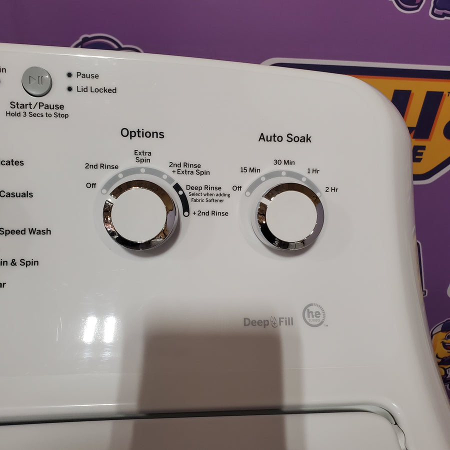 GE White Top Load 4.2 Cu. Ft. Washer with Stainless Steel Basket and Dual Action Agitator GTW460ASJWW - Certified Refurbished and GE 7.2 cu. ft. Capacity Aluminized Alloy Drum Electric Dryer GTD33EASKWW - Certified Refurbished