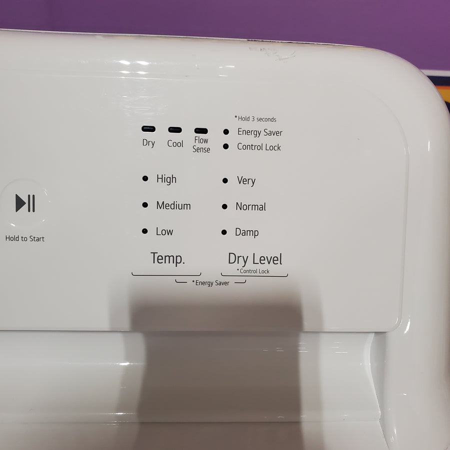 LG 7.3 Cu. Ft. Electric Rear Control Ultra Large Capacity Dryer in White with Sensor Dry DLE6100W - Open Box