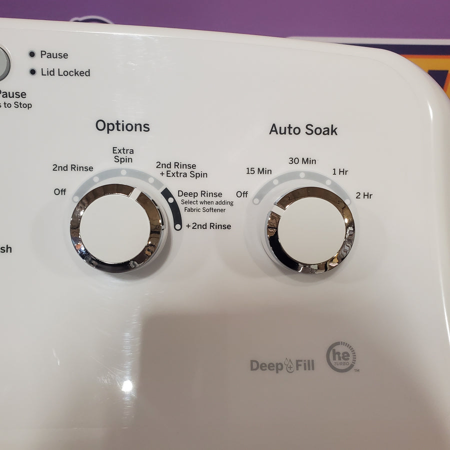 GE White Top Load 4.2 Cu. Ft. Washer with Stainless Steel Basket and Dual Action Agitator GTW460ASJWW - Certified Refurbished