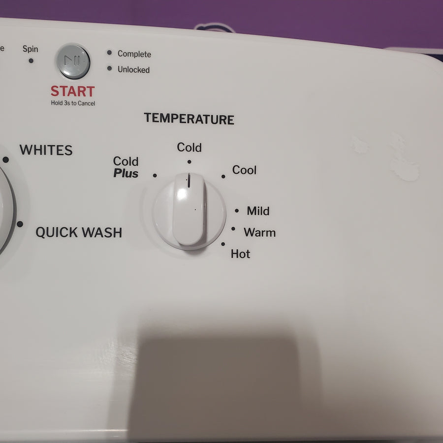 Hotpoint® 4.0 cu. ft. Capacity Washer with Cold Plus and Water Level Control HTW265ASWWW - Scratch & Dent (Moderate) and Hotpoint 6.2 cu. ft. Capacity Electric Dryer with Up To 120 ft. Venting and Shallow Depth HTX26EASWWW - Scratch & Dent (Moderate)