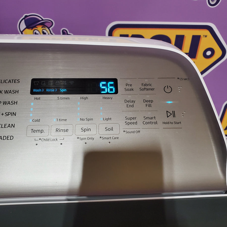 Samsung 5.2 cu. ft. Large Capacity Smart Top Load Washer with Super Speed Wash in White WA52DG5500AW - Scratch & Dent (Minor)