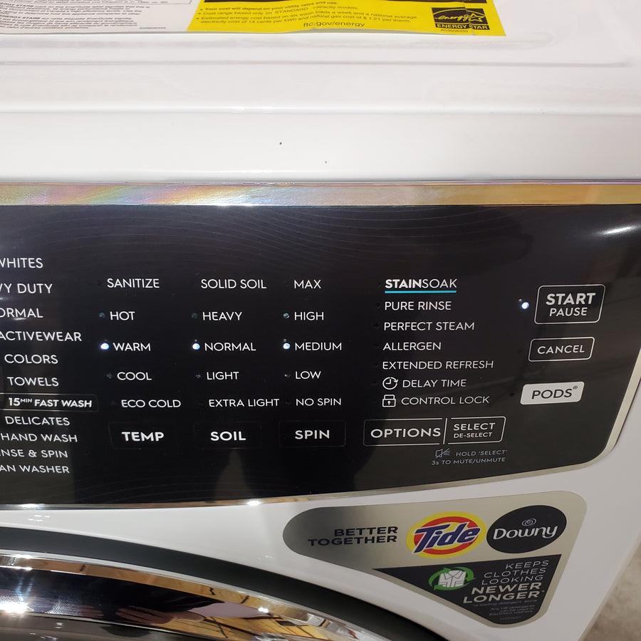 Electrolux 4.5 Cu.Ft. Stackable Front Load Washer with Steam and SmartBoost Wash System ELFW7637AW - Open Box and Electrolux 8.0 cu. ft. Front Load Electric Dryer with Perfect Steam ELFE7637AW - Open Box