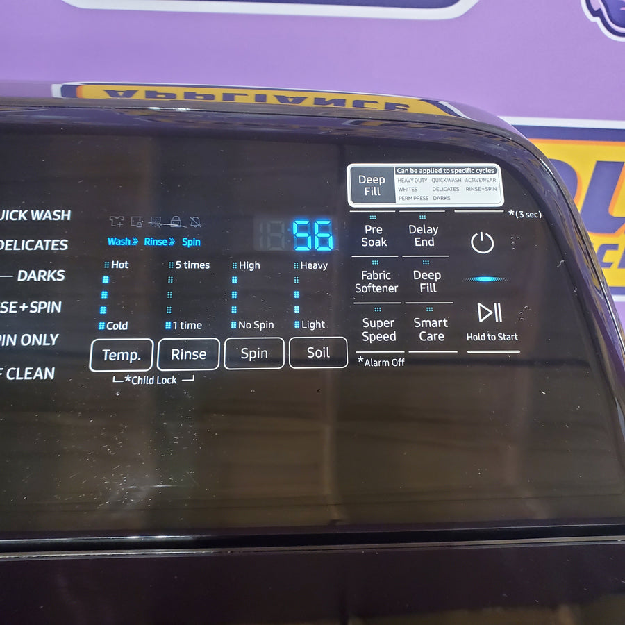 Samsung 5.0 cu. ft. Energy Star Top Load Washer with Active Water Jet in Black Stainless Steel WA50R5400AV - Certified Refurbished