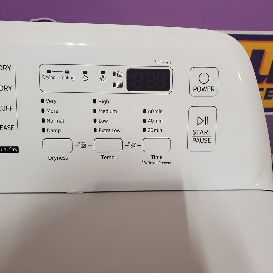 Samsung 4.5 cu. ft. Top Load Washer with Vibration Reduction Technology+ in White WA45T3200AW - Certified Refurbished and Samsung 7.2 cu. ft. Electric Dryer with Sensor Dry in White DVE45T3200W - Scratch & Dent (Minor)