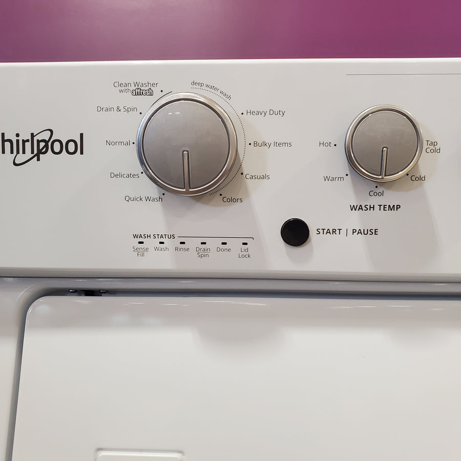 Whirlpool Long Vent Stacked 3.5 Cu. Ft. Laundry Center with 9 Wash Cycles, Auto Dry Technology, and Dual Action Agitator with Fabric Softener Dispenser WETLV27HW - Certified Refurbished