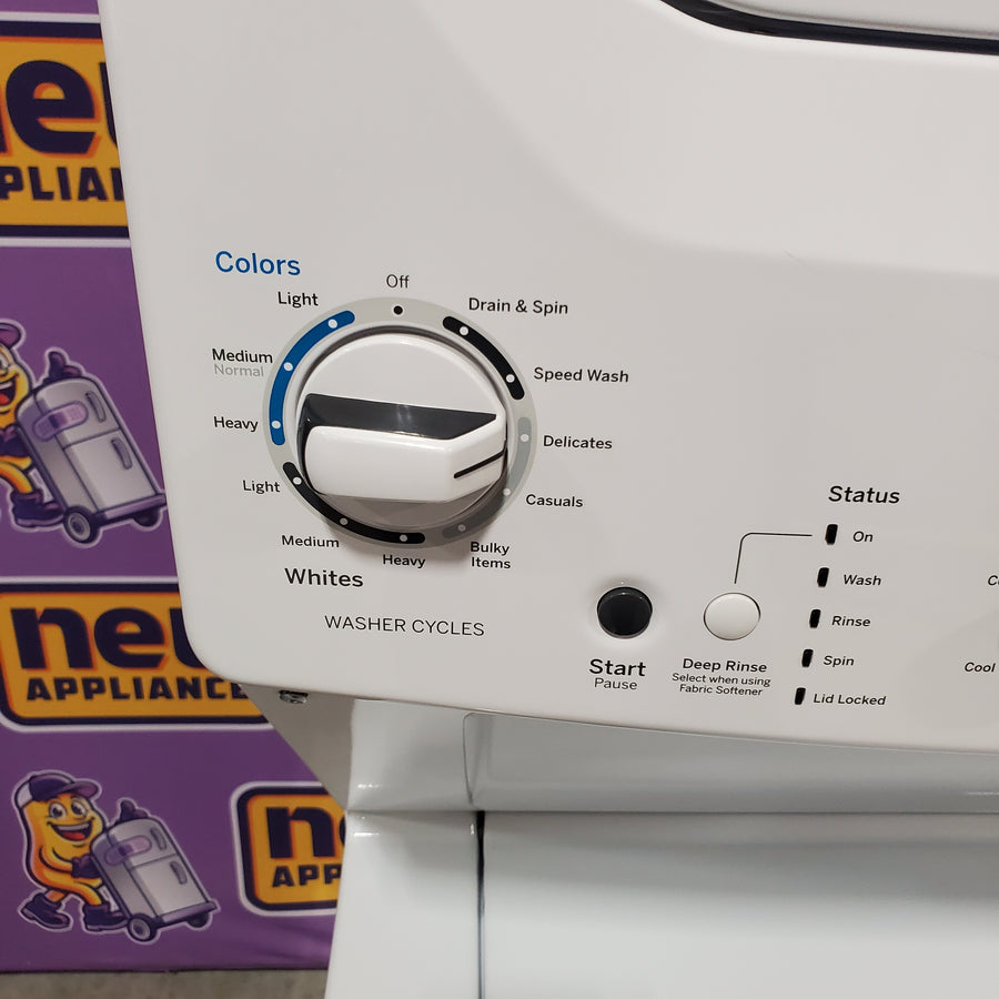 GE 3.8 cu. ft. Washer 5.9 cu. ft. Long Vent Electric Dryer Combo in White GUV27ESSMWW - Certified Refurbished