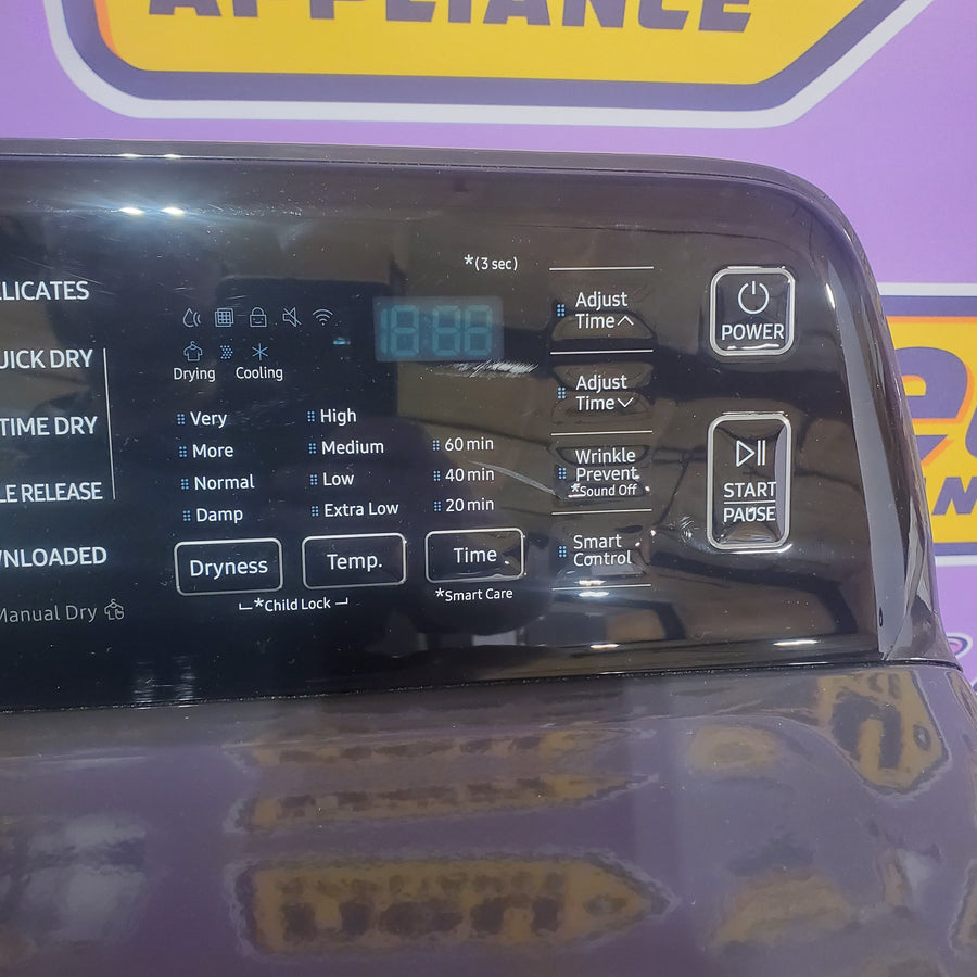 Samsung Black Stainless Steel Electric 7.4 Cu. Ft. Dryer with Steam Sanitize DVE50R5400V - Scratch & Dent (Major)