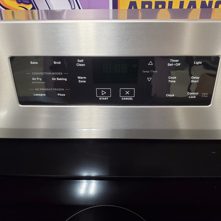 Whirlpool Energy Star Electric Range with Air Cooking Technology, No Preheat Air Fry, Air Baking and Self Clean WFES5030RZ - Scratch & Dent (Minor)