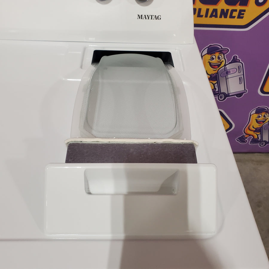 Maytag Top Load 3.8 cu. ft. Washer with Deep Fill and Quick Wash Cycle MVW4005SW - Scratch & Dent (Minor) and Maytag Top Load Electric Wrinkle Prevent 7.0 cu. ft. Dryer with Auto Dry MED4005SW - Scratch & Dent (Moderate)