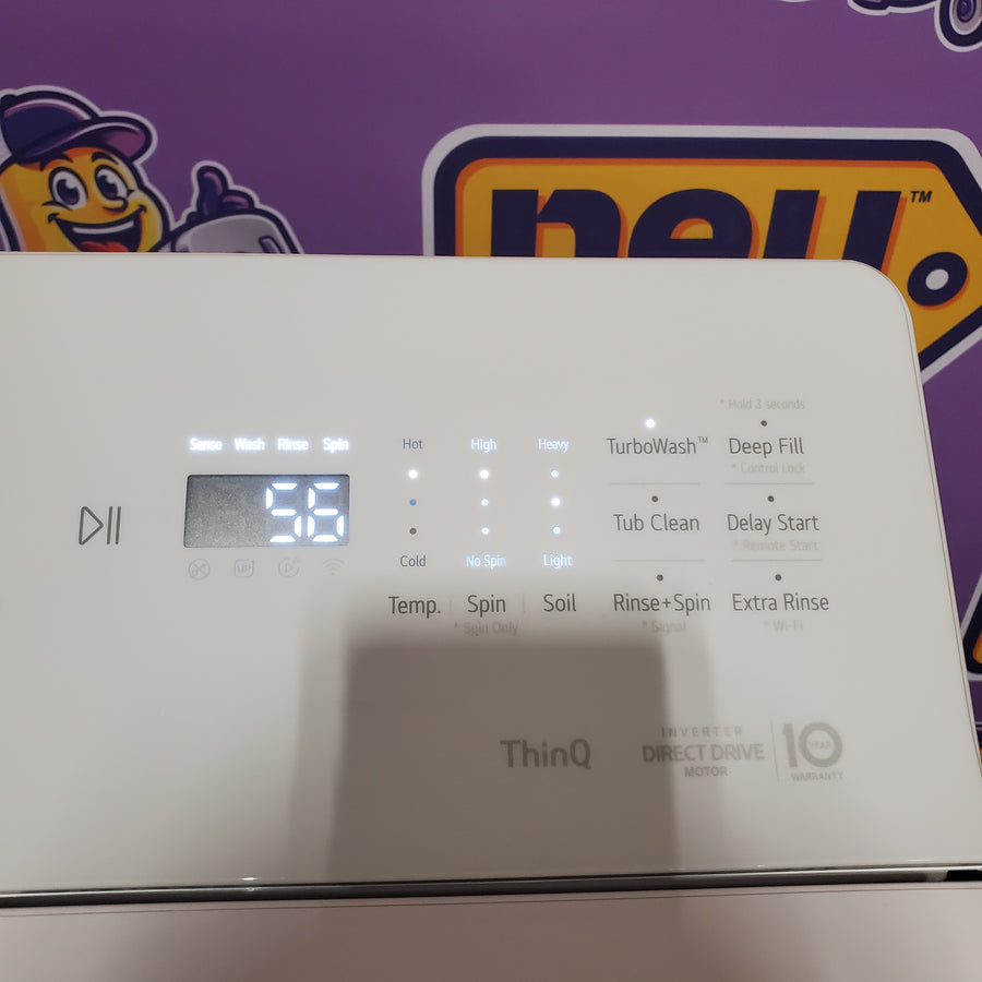 LG 5.0 cu.ft. SMART Top Load Washer in Alpine White with TurboWash WT8200CW - Open Box and LG 7.3 cu. ft. Ultra Large Capacity Rear Control Electric Dryer with AI Sensing and ThinQ® Smart Features DLE8200W - Open Box