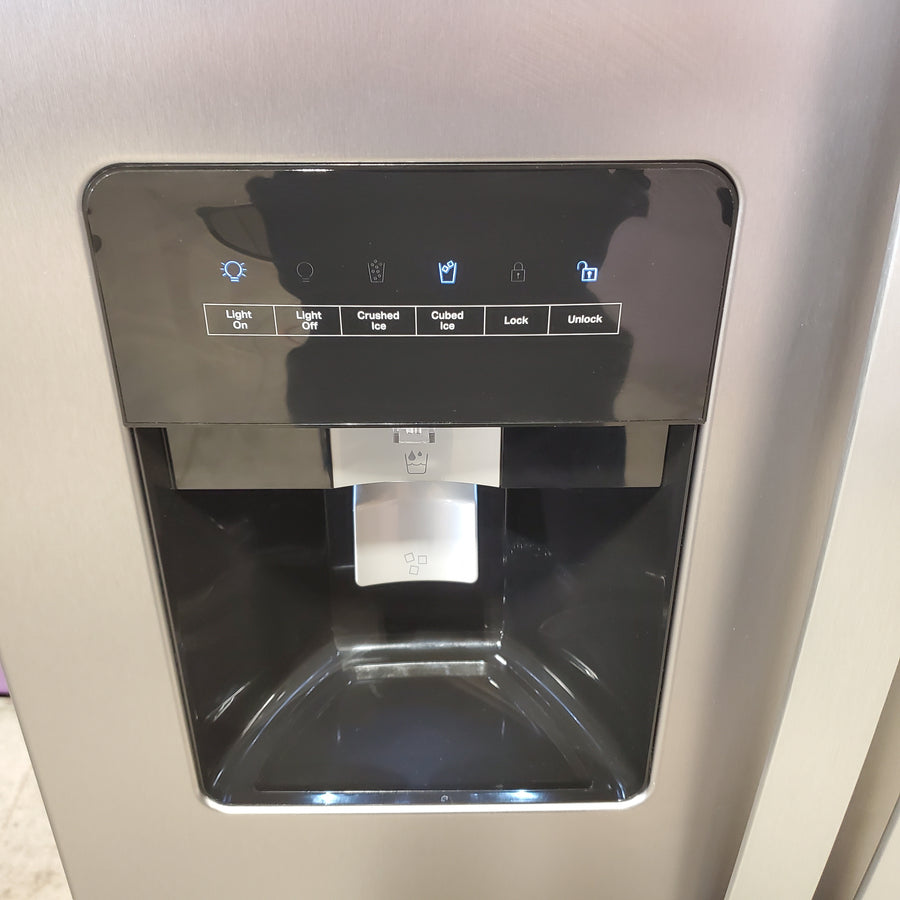 Whirlpool 24 cu ft Capacity Side By Side Refrigerator with Ice and Water Dispenser in Fingerprint Resistant Stainless Steel WRS315SDHZ - Open Box