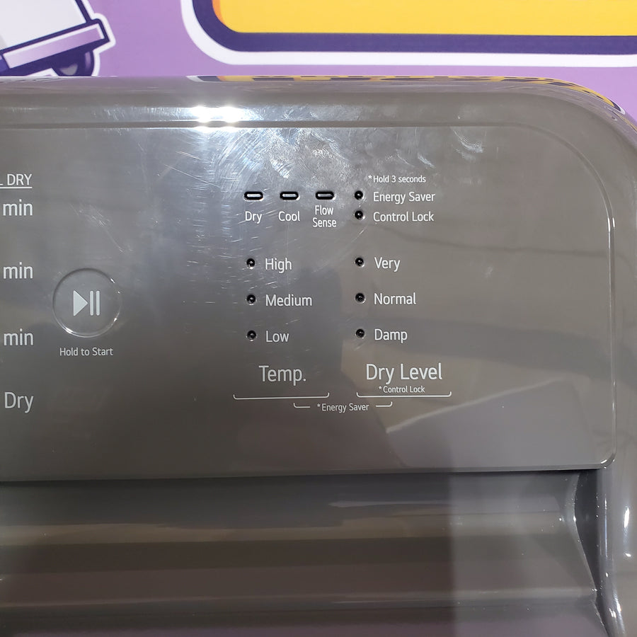 LG 4.1 cu. ft. Top Load Washer with 4-Way Agitator® and TurboDrum™ Technology  WT6105CM - Certified Refurbished and LG 7.3 cu. ft. Ultra Large High Efficiency Electric Dryer in Monochrome Grey DLE6100M - Scratch & Dent (Minor)