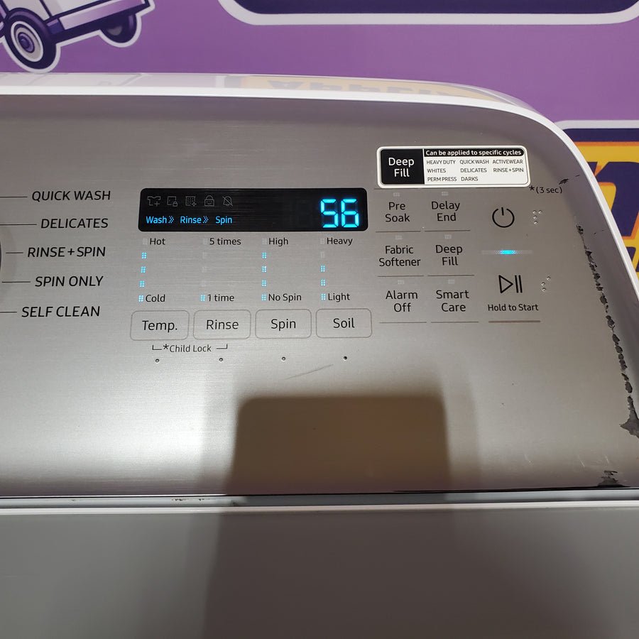 Samsung High Efficiency Large 4.9-cu ft Top-Load Washer in White WA49B5205AW - Certified Refurbished