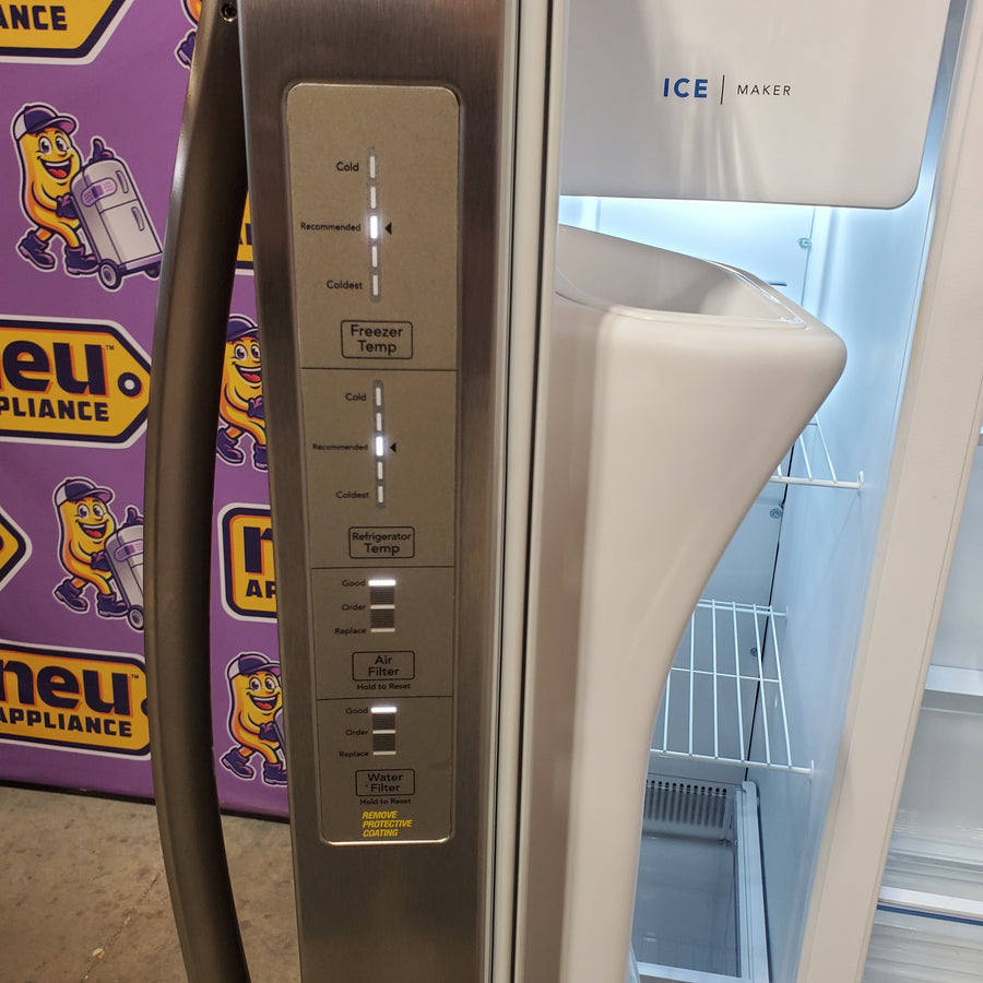 Frigidaire 33" Wide 22.3 cu. ft. ENERGY STAR Side by Side Refrigerator Stainless Steel with Exterior Water and Ice Dispenser FRSS2323AS - Scratch & Dent (Minor)