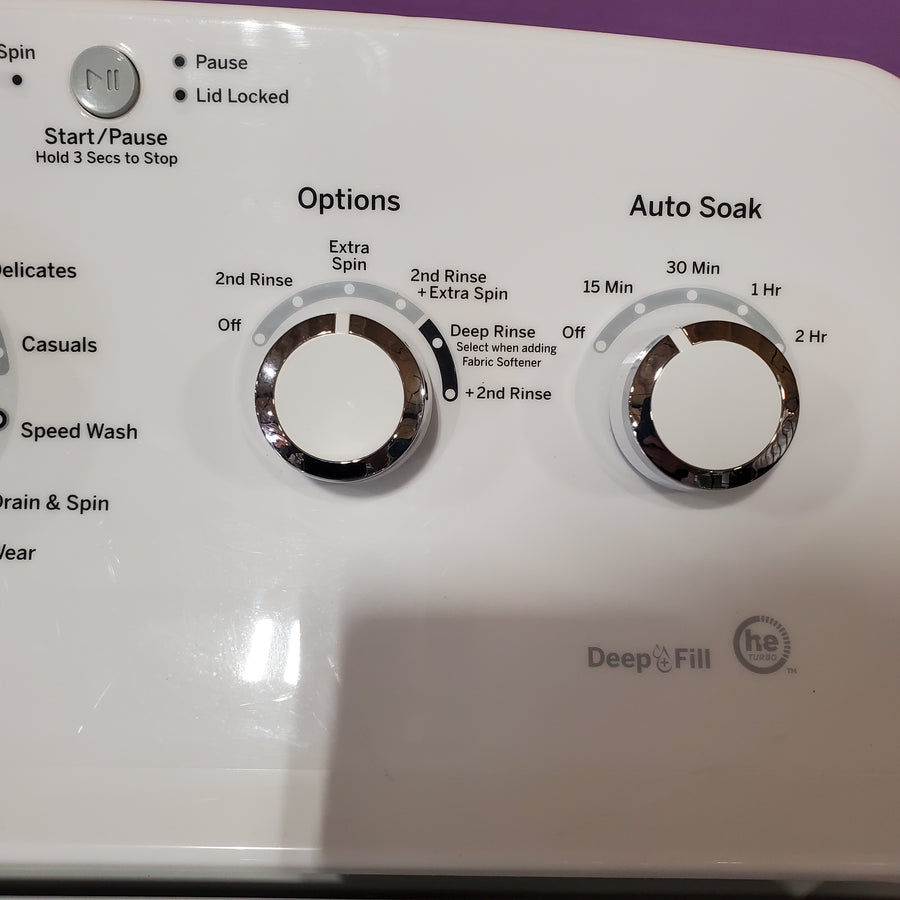 GE White Top Load 4.2 Cu. Ft. Washer with Stainless Steel Basket and Dual Action Agitator GTW460ASJWW - Certified Refurbished