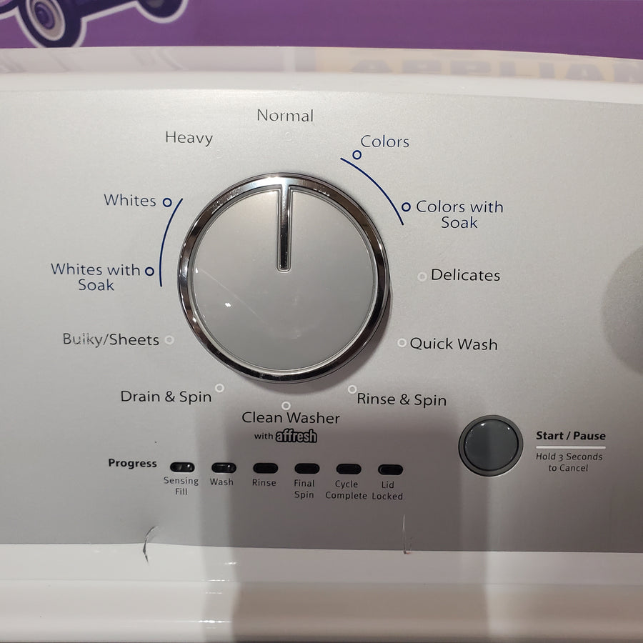 Whirlpool 3.8–3.9 Cu. Ft.  Top Load Washer with 2 in 1 Removable Agitator and Soil Level Selection WTW4957PW - Certified Refurbished and Whirlpool 7-cu ft Vented Electric Dryer WGD4815EW - Open Box