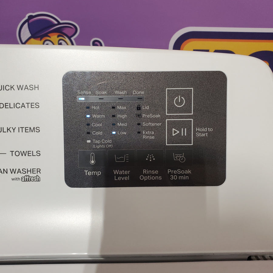 Whirlpool 4.2-4.3 Cu. Ft. Top Load Washer with 2-in-1 Removable Agitator and Soft Close Glass Lid WTW4307SW - Open Box and Whirlpool 7.0 cu. ft. Electric Dryer with Adaptive Dry and Wrinkle Shield™ Option WED4307SW - Scratch & Dent (Minor)