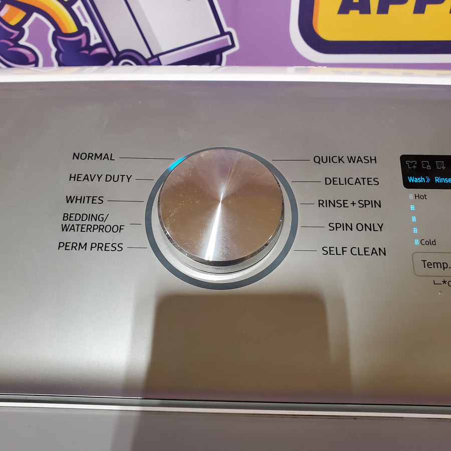 Samsung White Top Load 5.0 Cu. Ft. Washer with Active Water Jet WA50R5200AW - Certified Refurbished and Samsung White Electric 7.4 Cu. Ft. Dryer with Sensor Dry DVE50R5200W - Certified Refurbished
