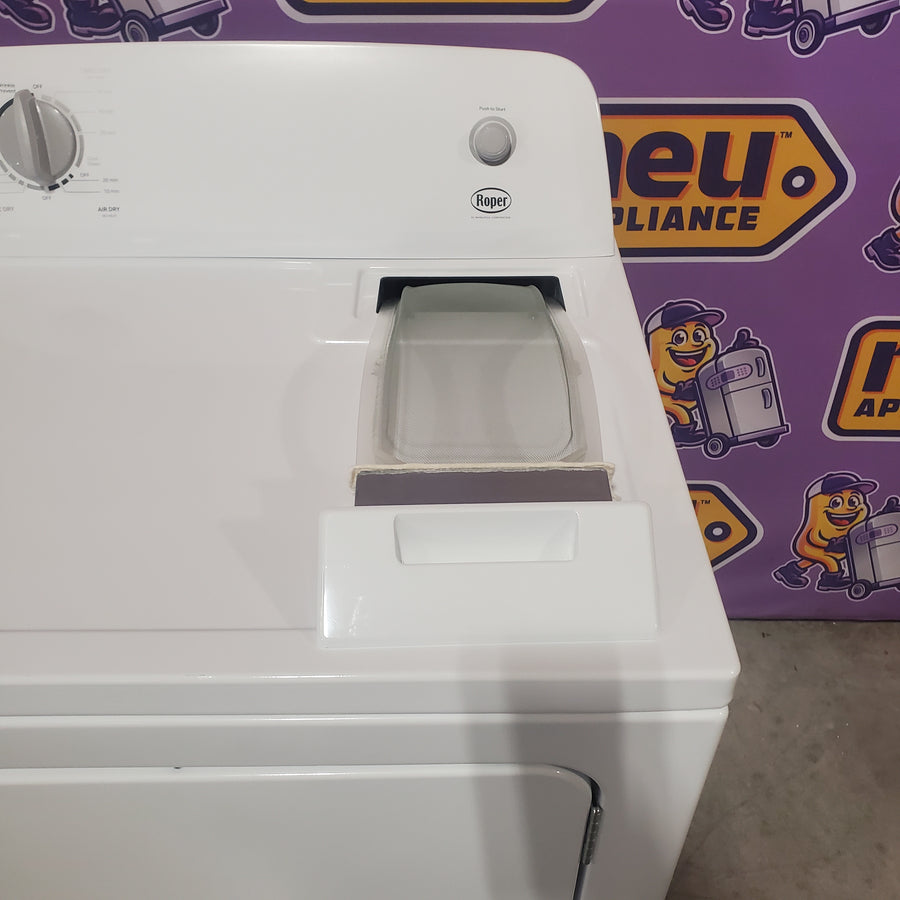 Roper by Whirlpool 6.7-cu ft Vented Electric Dryer in White RED3005TW - Scratch & Dent (Minor)
