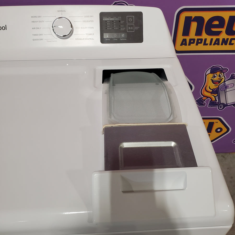 Whirlpool 4.2-4.3 Cu. Ft. Top Load Washer with 2-in-1 Removable Agitator and Soft Close Glass Lid WTW4307SW - Scratch & Dent (Minor) and Whirlpool 7.0 cu. ft. Electric Dryer with Adaptive Dry and Wrinkle Shield™ Option WED4307SW - Scratch & Dent (Minor)
