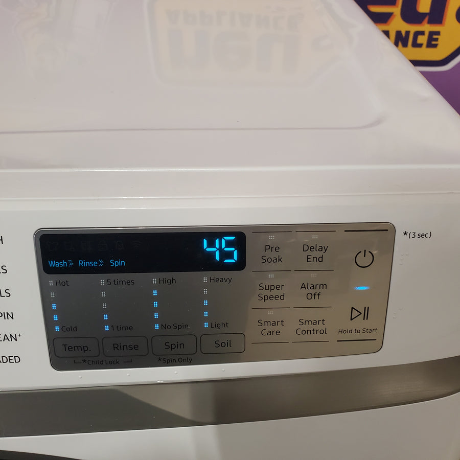 Samsung 4.5 cu. ft. Large Capacity Smart Front Load Washer with Super Speed Wash in White WF45B6300AW - Scratch & Dent (Minor)