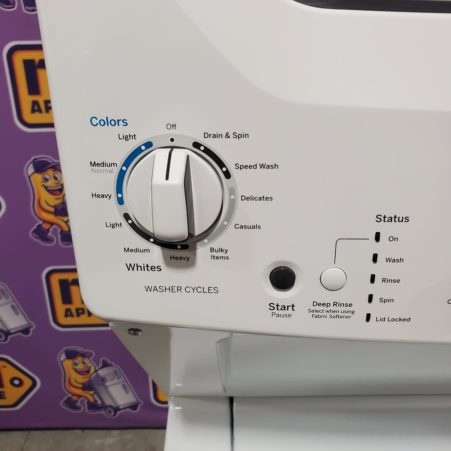GE 3.8 cu. ft. Washer 5.9 cu. ft. Long Vent Electric Dryer Combo in White GUV27ESSMWW - Certified Refurbished