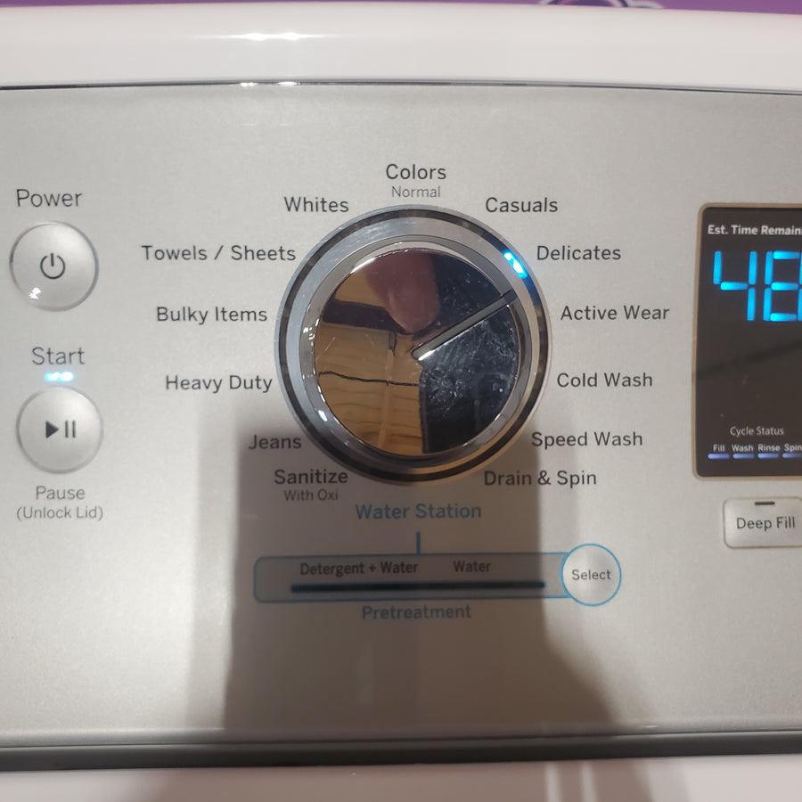 GE® 5.0 cu. ft. Capacity Smart Washer with Stainless Steel Basket in White GTW750CSLWS - Certified Refurbished