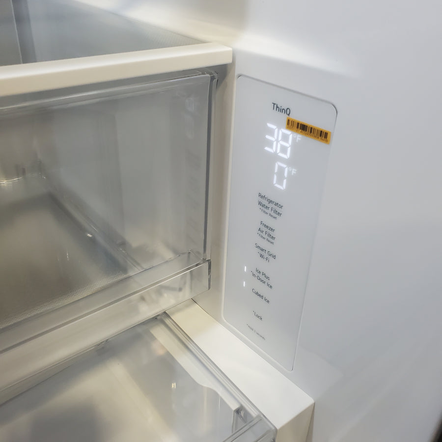 LG 26 cu ft ENERGY STAR Counter-Depth Smart French Door Refrigerator in Fingerprint Resistant Stainless Steel with Dual Ice Maker LRFXC2606S - Scratch & Dent (Moderate)