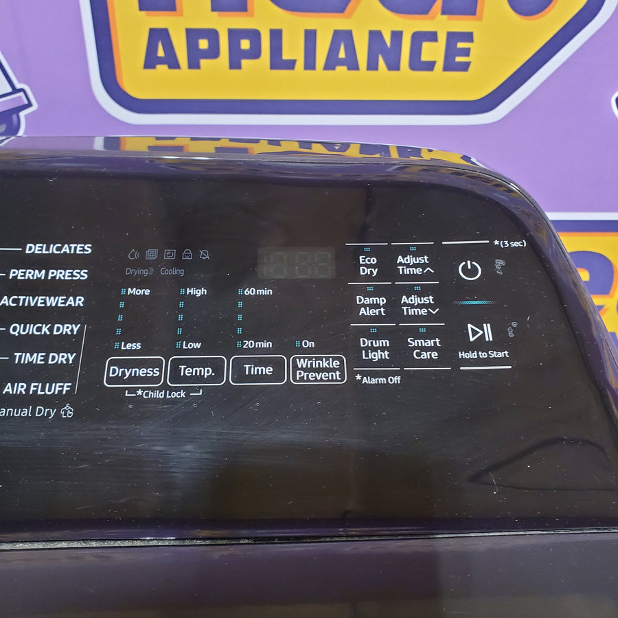 Samsung 5.0 cu. ft. Energy Star Top Load Washer with Active Water Jet in Black Stainless Steel WA50R5400AV - Certified Refurbished and Samsung Black Stainless Steel Electric 7.4 Cu. Ft. Dryer with Steam Sanitize DVE50R5400V - Certified Refurbished