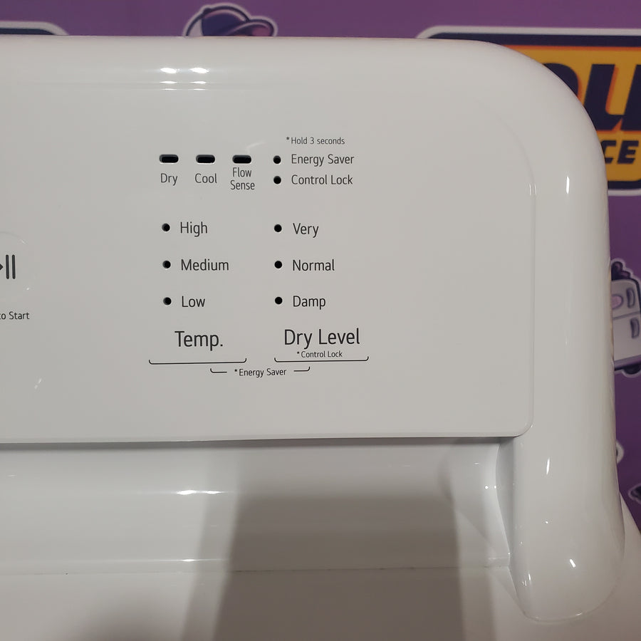 LG 7.3 Cu. Ft. Electric Rear Control Ultra Large Capacity Dryer in White with Sensor Dry DLE6100W - Open Box