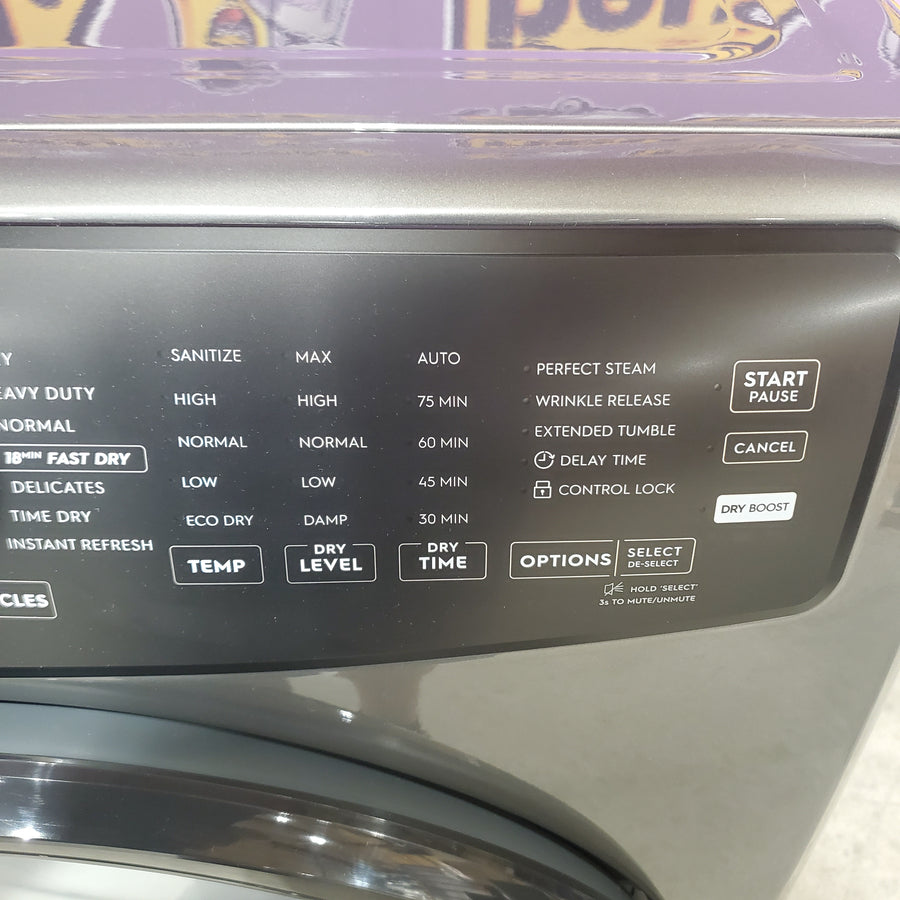 Electrolux 8-cu ft Stackable Vented Electric Dryer with Steam Cycle in Titanium ELFE7437AT - Scratch & Dent (Minor)