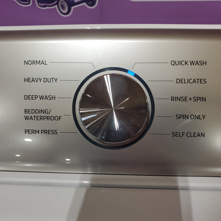 Samsung 4.5-cu ft High Efficiency Impeller Medium Top-Load Washer in White WA45T3400AW - Certified Refurbished and Samsung 7.2-cu ft Electric Dryer in White DV400EWHDWR - Certified Refurbished