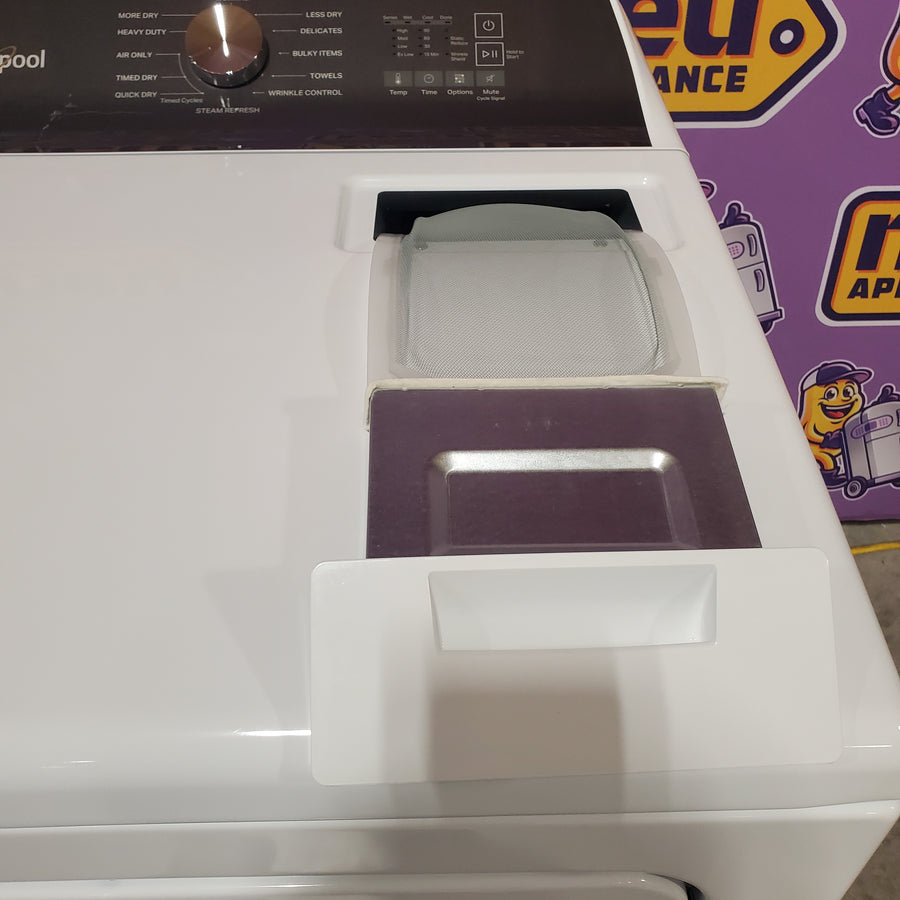 Whirlpool 4.5 Cu. Ft. Top Load Agitator Washer with Built-In Faucet WTW5015LW - Certified Refurbished and Whirlpool Top Load Style Electric Moisture Sensing 7.0 Cu. Ft. Dryer with Steam WED5050LW - Scratch & Dent (Minor)