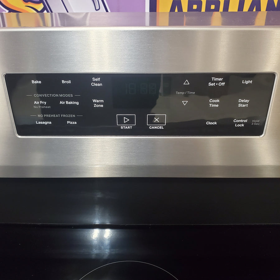 Whirlpool Energy Star Electric Range with Air Cooking Technology, No Preheat Air Fry, Air Baking and Self Clean WFES5030RZ - Open Box